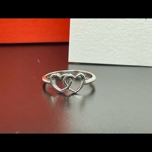 James Avery double heart ring size 8